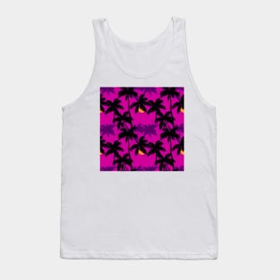 Violet Oasis with Palm Silhouettes Tank Top